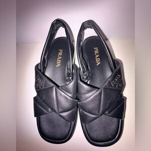 Prada Black Platform Sandals | Women’s Size 8 | Minimalist